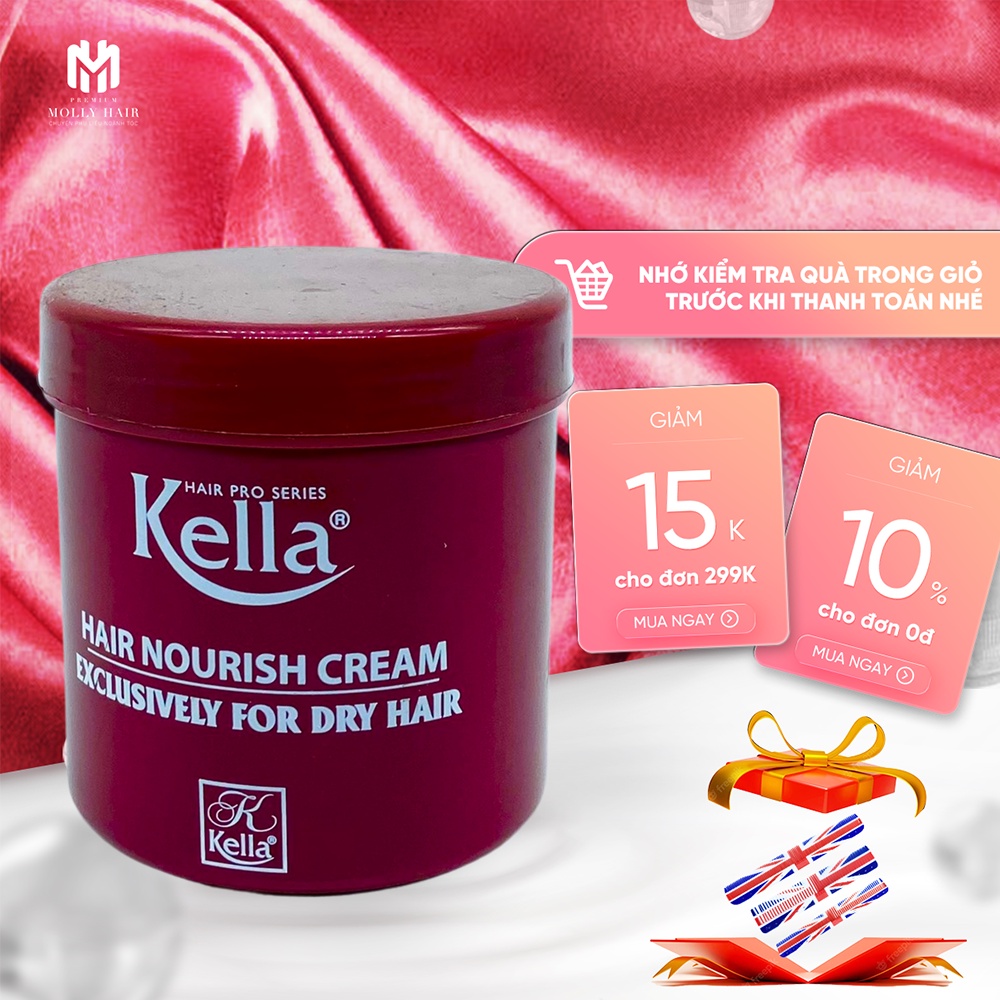Hấp dầu tóc cao cấp Mollyhair thương hiệu Kella,cung cấp dưỡng chất giúp nuôi dưỡng phục hồi lại mái tóc bị hư tổn 500ml