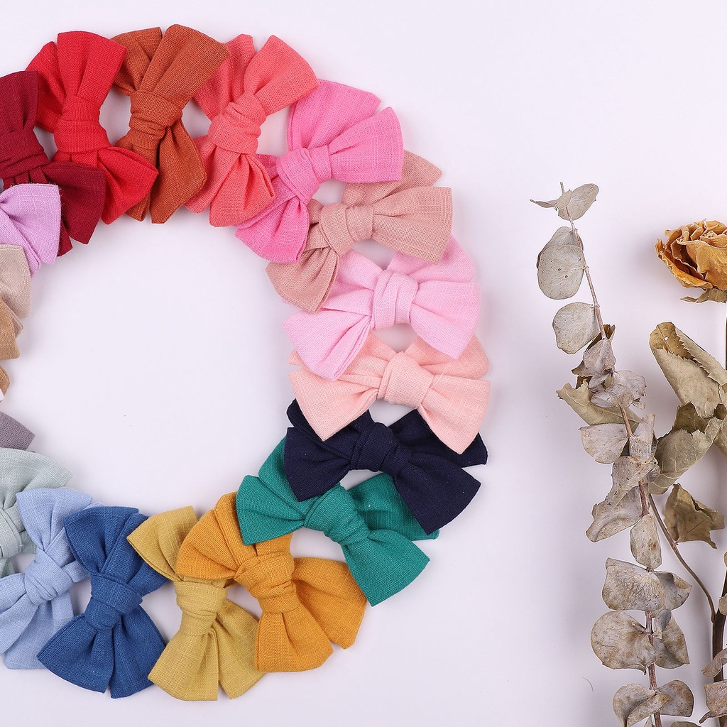 2 Kẹp tóc KIDSBOWS phối nơ màu trơn dễ thương cho bé gái