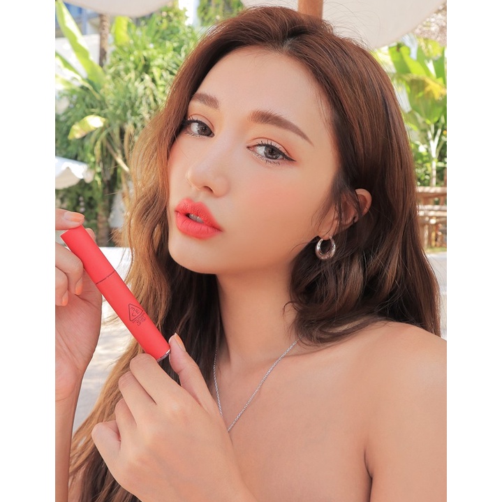 Son 3CE Kem Velvet Lip Tint Màu Gentle Coral