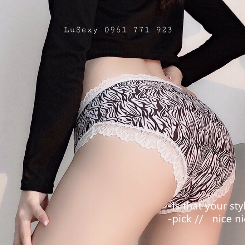 Quần lót nữ thun lạnh điều hoà mát lạnh họa tiết hoa dễ thương | BigBuy360 - bigbuy360.vn