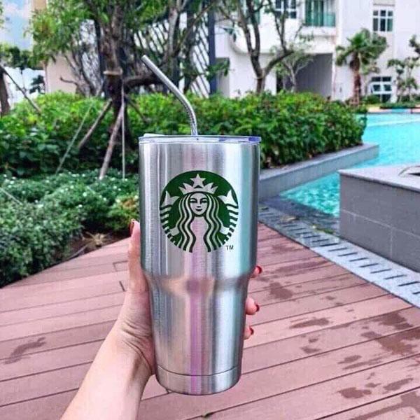 Cốc giữ nhiệt, ly giữ nhiệt inox thái lan 900ml tặng kèm túi giữ nhiệt, 2 ống hút và que cọ rửa