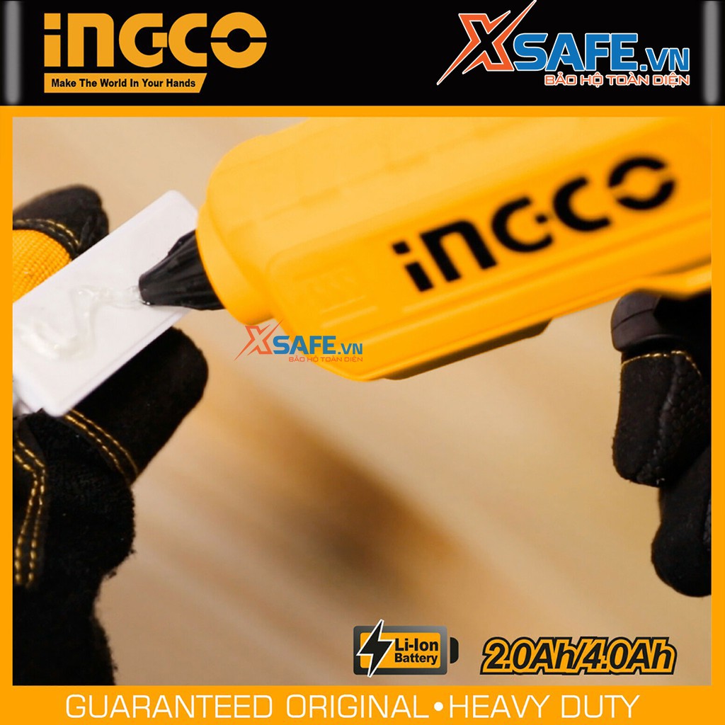 Súng bắn keo nến INGCO CGGLI2001 dùng pin 20V, đường kính keo nến 11.2mm, thời gian làm nóng 60 giây - chính hãng