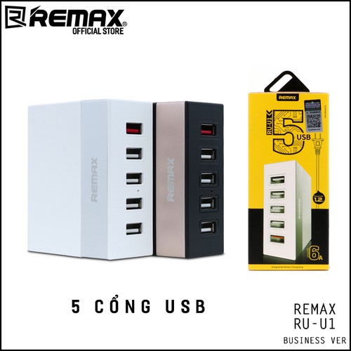 cốc sạc remax RU01 5 cổng usb chính hãng - CSRU01