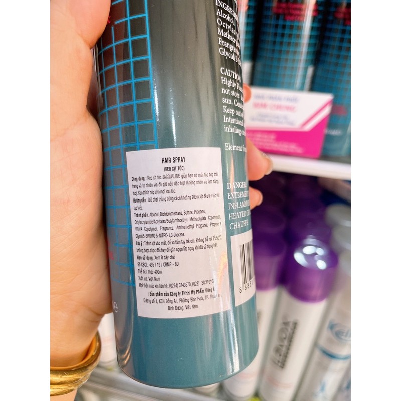 Keo Xịt Tóc Jacqualine Hair Spray 400ml (cứng)