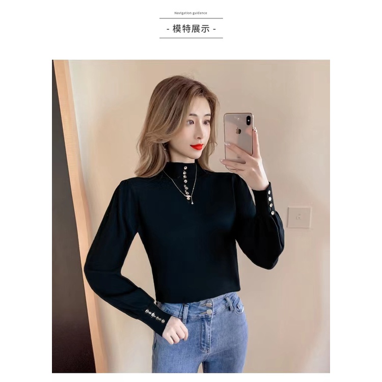 NRVP Áo Sweater Dệt Kim Dài Tay Thời Trang Hàn Quốc Mới Cho Nữ
