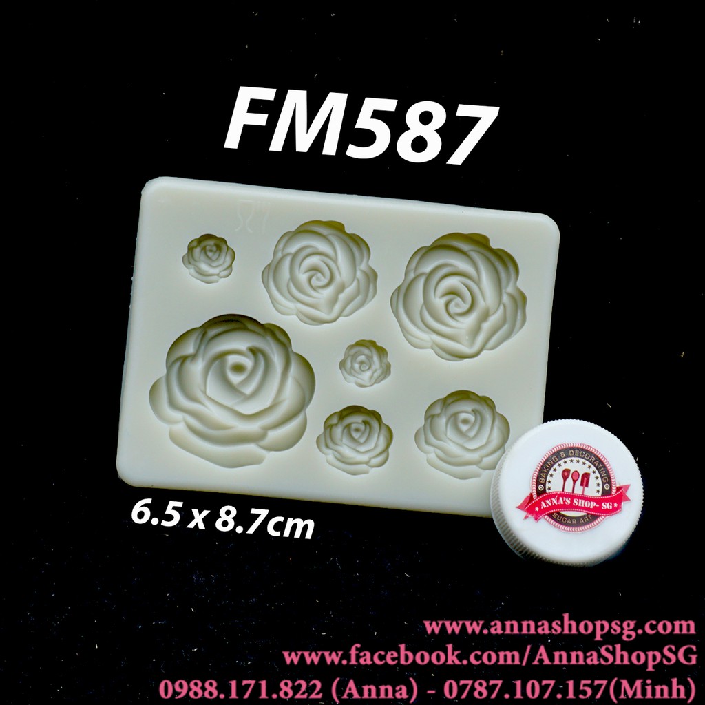 KHUÔN HOA HỒNG CHỮ NHẬT FM587