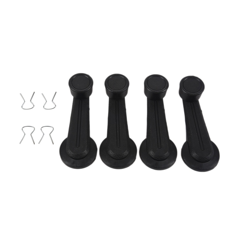Set 4 Tay Quay Cửa Sổ Xe Tải Bằng Nhựa Màu Đen