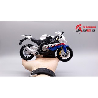 Mô hình xe Bmw s1000rr white blue 1:12 Maisto 1111A