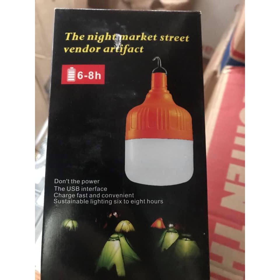 Bóng đèn LED sạc tích điện 100W,ánh sáng trắng, có móc treo, bóng đèn gia dụng ánh sáng trắng, chống thấm nước..