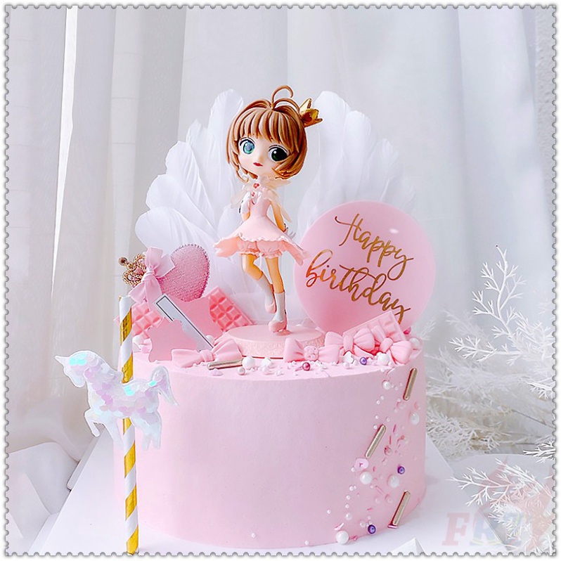 phụ kiện bánh kem sinh nhật [FREESHIP❤️] công chúa sakura hồng mẫu mới