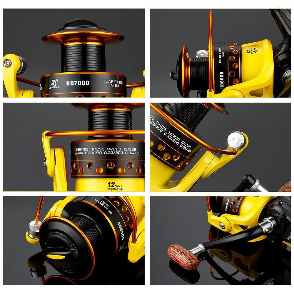 MUVAKO Cần Câu Cá Tay Cầm Bằng Gỗ HD1000 Chất Lượng Cao