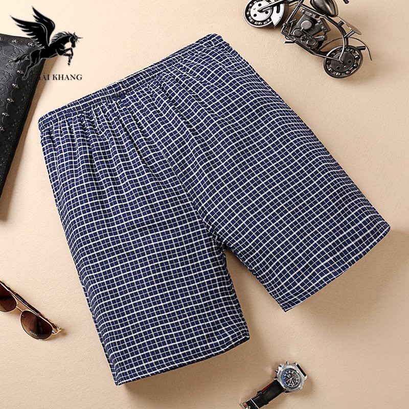 Quần đùi nam mặc nhà loại caro nhỏ mềm mát mặc thoải mái loại quần đùi mặc ngủ | BigBuy360 - bigbuy360.vn