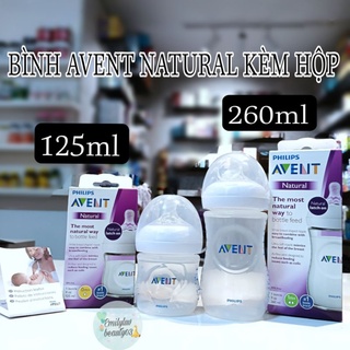 Bình sữa Philips Avent 260ml/125ml đơn kèm hộp