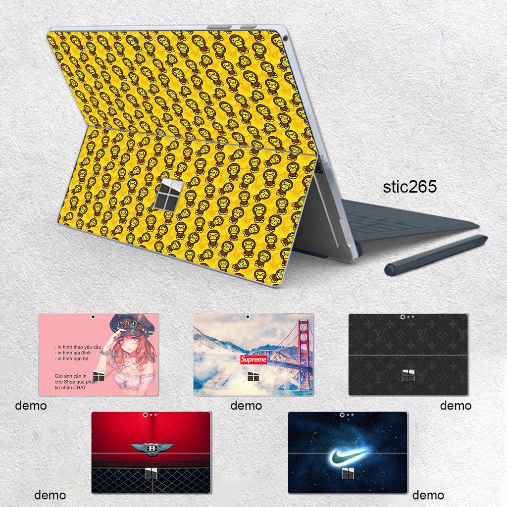Skin dán hình babmilo - stic257 cho Surface Go, Pro 2, Pro 3, Pro 4, Pro 5, Pro 6, Pro 7, Pro X