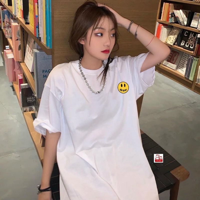 Áo thun❤ Có size tay lỡ mặt cười drew🥰