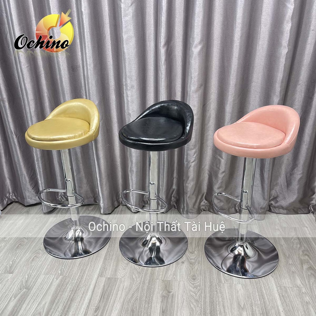 Ghế Trang Điểm Xoay, Ghế Makeup, Ghế Quầy lễ Tân Bọc Da Cao cấp Phong các Nhỏ Gọn Mẫu Tựa Thấp ( Đủ Màu)