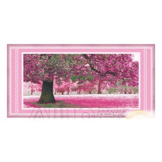 TRANH ĐÍNH ĐÁ Cây tình yêu, cây hồng Ailuo AL77477 |104x52cm| - Chưa đính