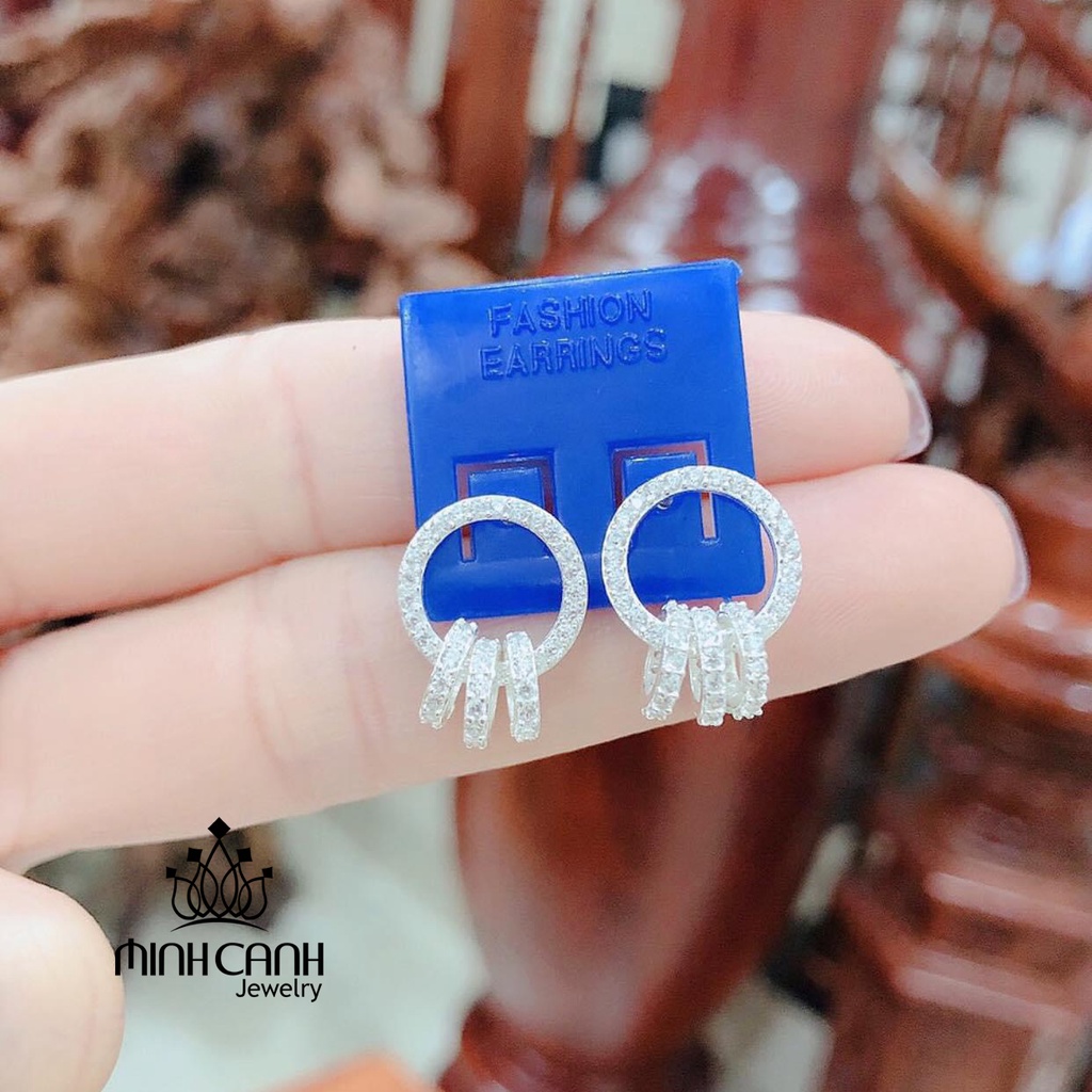 Khuyên Tai Bạc Nữ Vòng Tròn Lồng Nhau - Minh Canh Jewelry