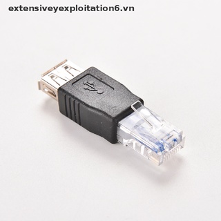 // E6VN // RJ45 Male to USB AF A Female Adapter Socket LAN Network Ethernet Router Plug .