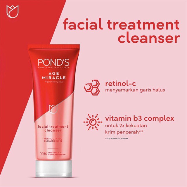 (Mới) Sữa Rửa Mặt Ponds Ngăn Ngừa Lão Hóa Age Miracle 100ml