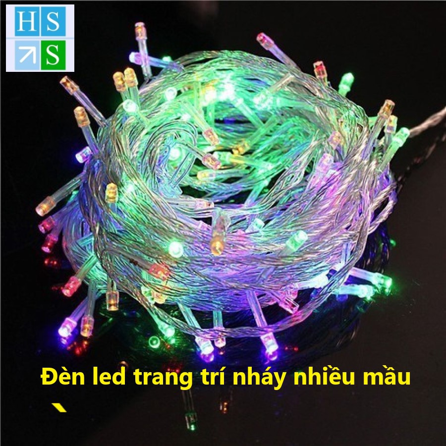 (Bán sỉ) Dây đèn LED trang trí dài 5m nháy nhiều kiểu nhiều mầu - Dây trong, bóng led nhỏ trang trí đẹp, không thô kệch