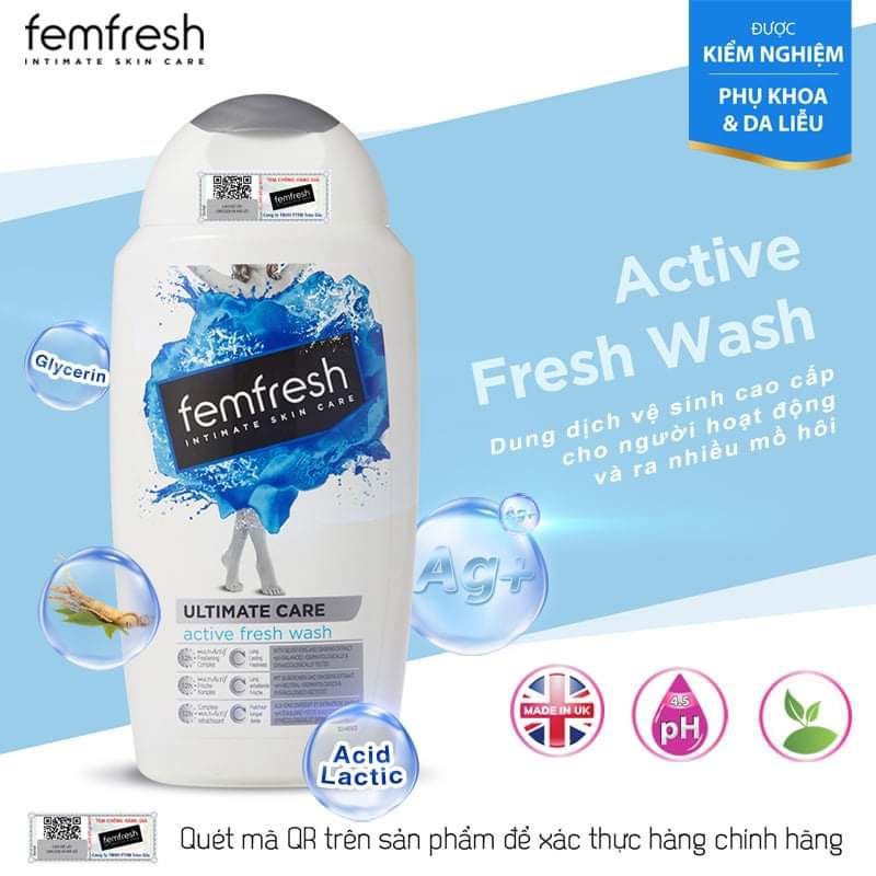 [Mã TRANG48 GIẢM 48K] Dung dịch vệ sinh phụ nữ Femfresh UK 250ml