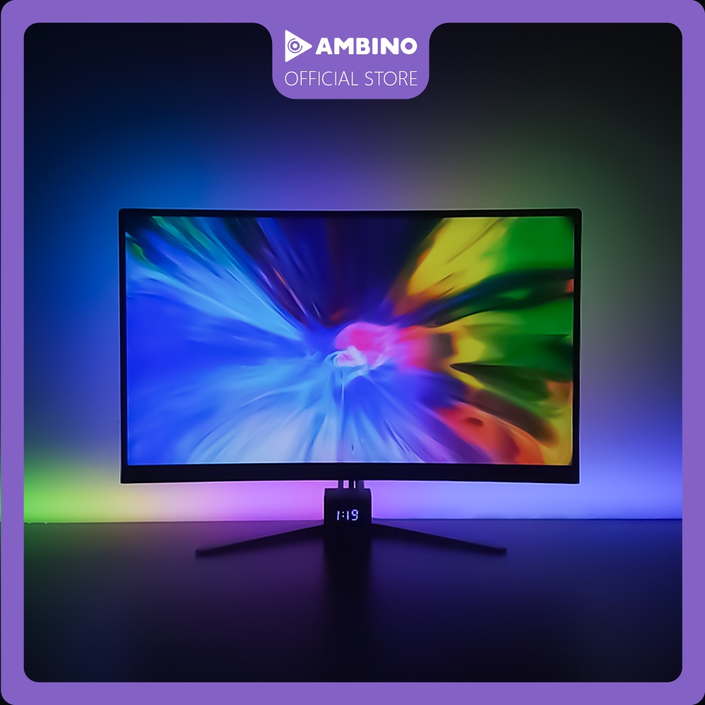 Bộ LED dán màn hình Ambino Basic - Đèn LED Ambilight nháy theo nhạc, hàng triệu màu và hiệu ứng siêu mượt