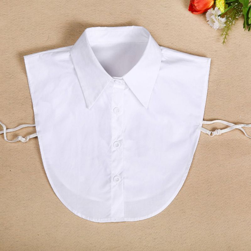 Cổ áo giả bằng cotton màu trơn có thể điều chỉnh và tháo rời dành cho nữ