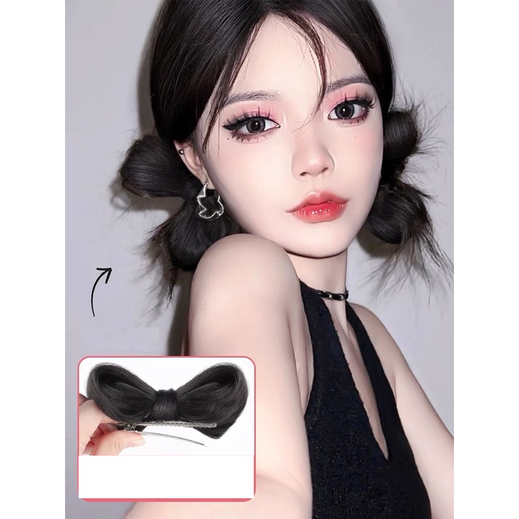 Kẹp Tóc Giả Thắt Nơ Dễ Thương Phong Cách Hàn Quốc