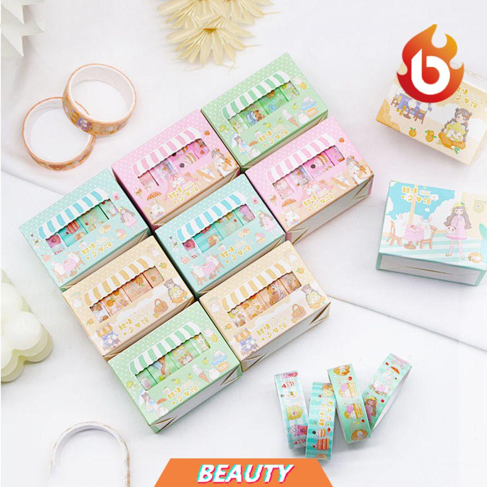 Set 4 Cuộn Băng Dính Washi Trang Trí Sổ Lưu Niệm Dễ Thương Dành Cho Học Sinh