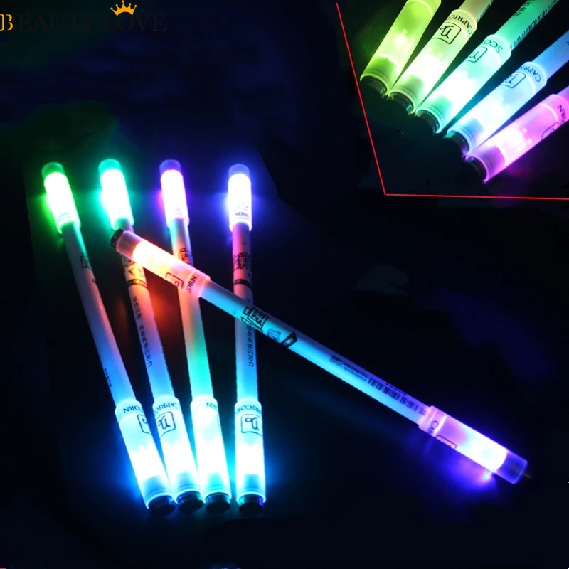 [Mới] 1 Bút Gel Có Đèn LED Với Thiết Kế Xoay Làm Mát Cho Học Sinh / Văn Phòng