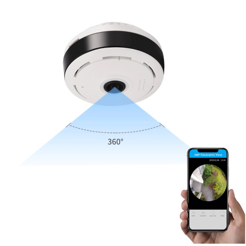 Camera An Ninh 360 Gắn Trần Nhà, Kết Nối Wifi, Xem Từ Xa, Giám Sát Toàn Cảnh 360, Độ Phân Giải HD, Bảo Hành 12 Tháng