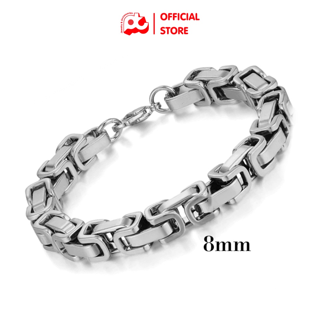 Lắc tay thời trang nam cao cấp rẻ đẹp thời trang cá tính titan thép không gỉ PT JEWELRY cỡ 8mm PTLTNA25