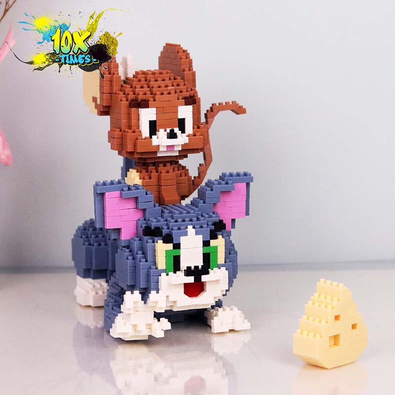 Đồ chơi lắp ráp 3d Tom and Jerry (mèo và chuột) dễ thương cute quà tặng sinh nhật trẻ em bạn trai bạn gái
