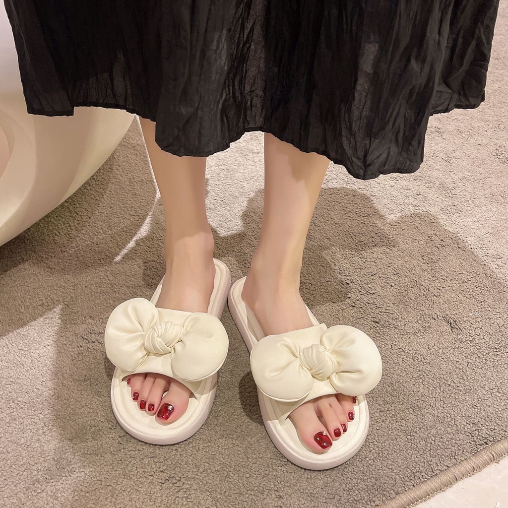 Dép Sandal Đế Mềm Đính Nơ Thời Trang Mùa Hè Cho Nữ