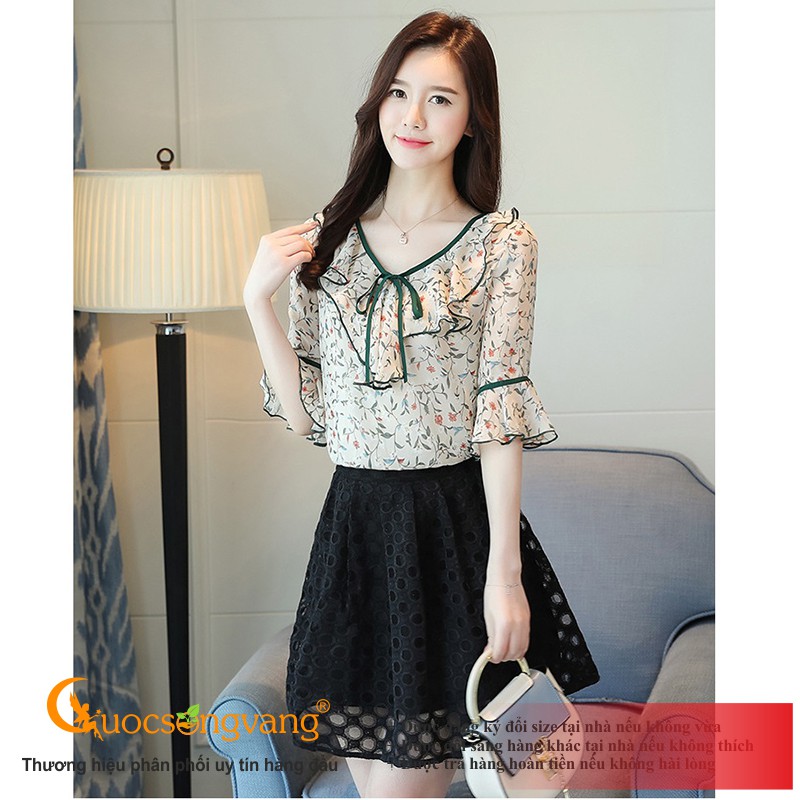 Áo kiểu nữ tay loe áo nữ voan lụa GLA267 Cuocsongvang