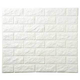Xốp dán tường 3d giả gạch - màu trắng khổ 70x77cm