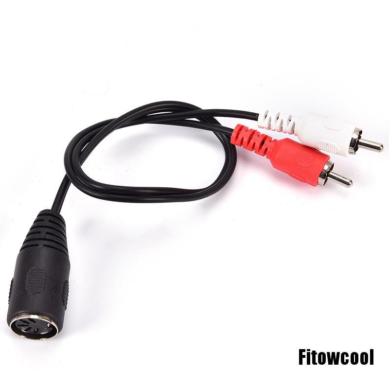 Fcvn 5 PIN DIN FEMALE SOCKET to 2 x RCA PHONO MALE PLUGS AMP AUDIO ADAPTER CABLE 30cm Super