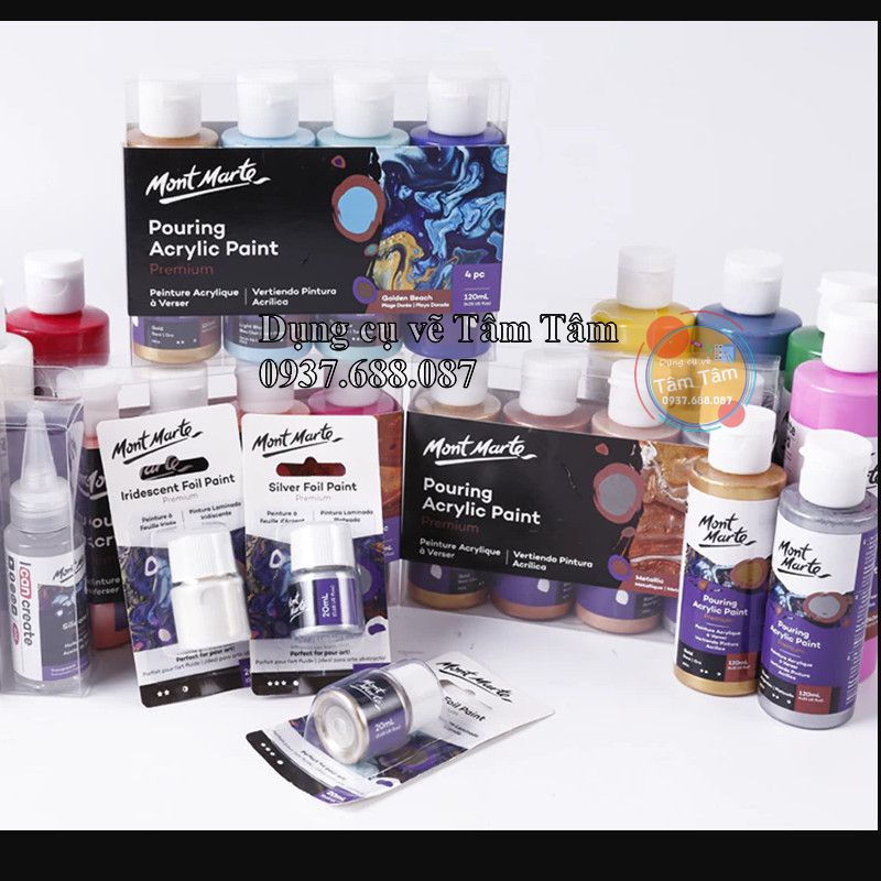 [ TÂM TÂM ]-Mont Marte Premium Pouring Acrylic Paint, Màu Acrylic Pouring đăng lần 1/2-