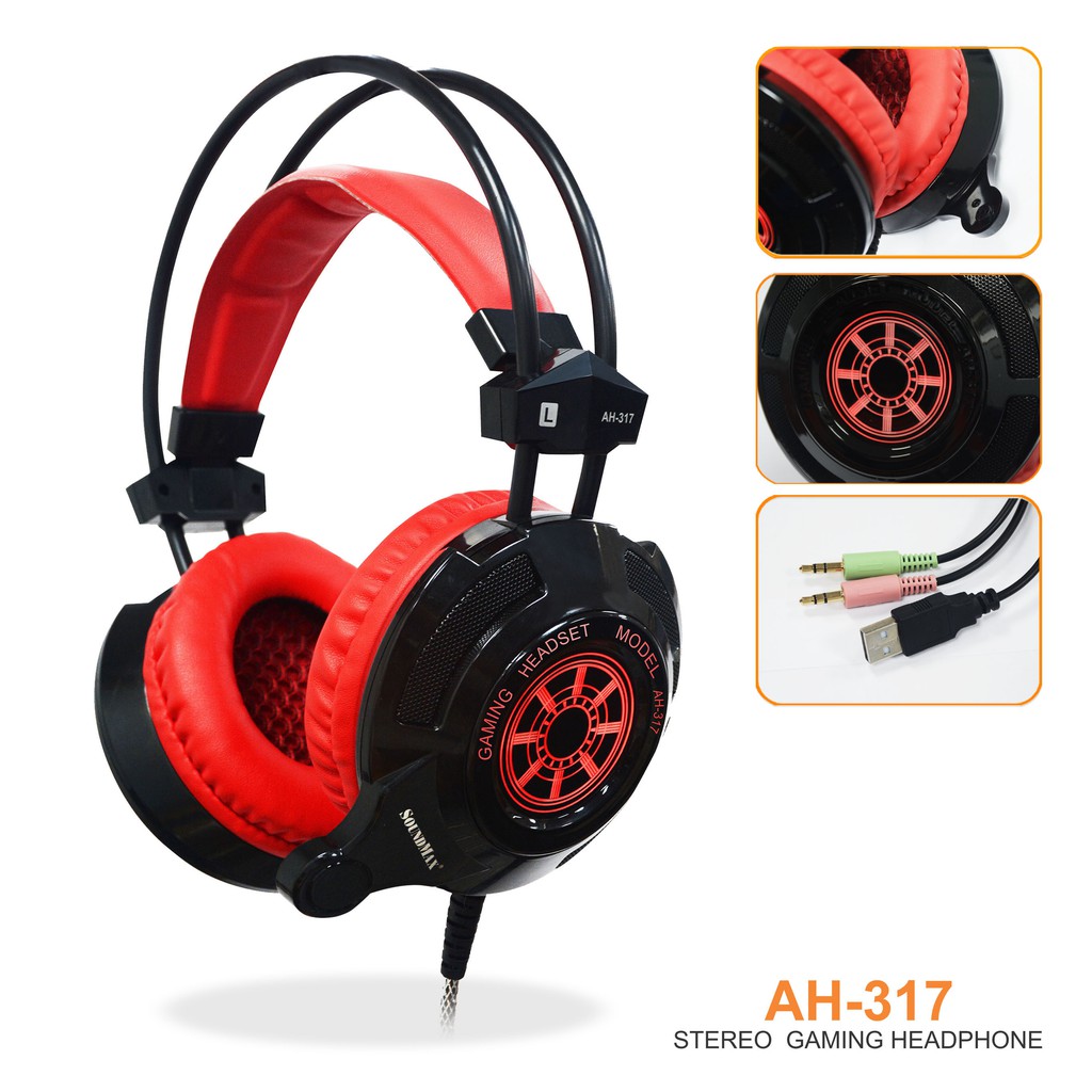 Tai Nghe chụp tai/ chùm tai SoundMax AH-317 chuyên game, nghe nhạc, xem phim