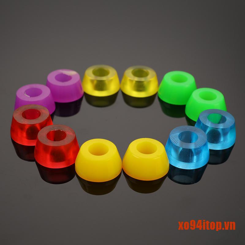 XOTOP 4pcs Skateboard PU Cushion Skateboard Shockproof Wheels Axle Bushings Scoo