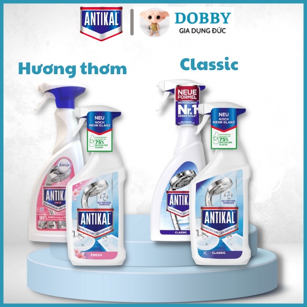 Chai xịt ANTIKAL 750ml vệ sinh chống ăn mòn inox, vôi hóa, mảng bám - Dobby