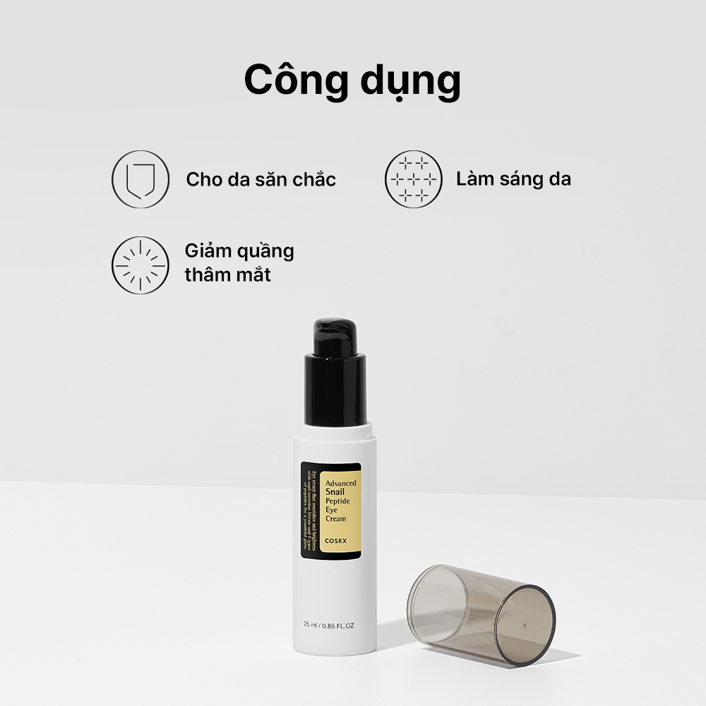 Kem dưỡng da mắt COSRX Advanced Snail Peptide Eyecream 25ml chiết xuất ốc sên cao cấp