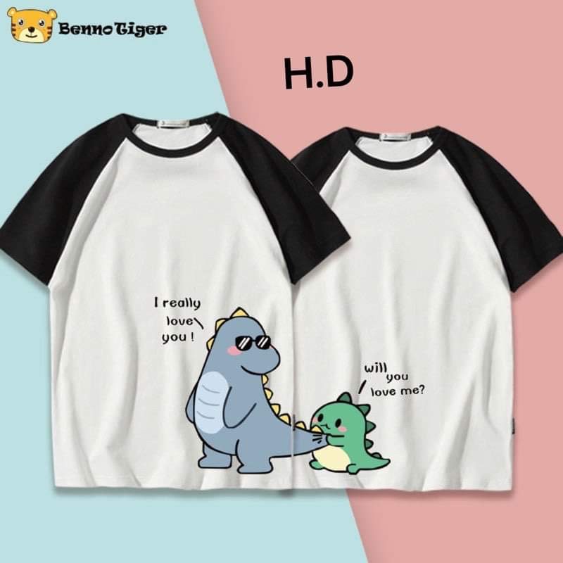 Áo đôi japlang khủng long kéo đuôi HD