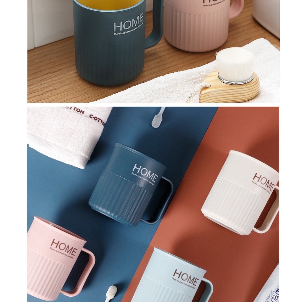 CỐC LY UỐNG NƯỚC, ĐÁNH RĂNG CHỮ HOME CÓ QUAI CẦM
