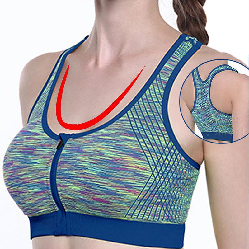 Áo bra tập thể thao thiết kế khóa kéo cho nữ size M-XXL