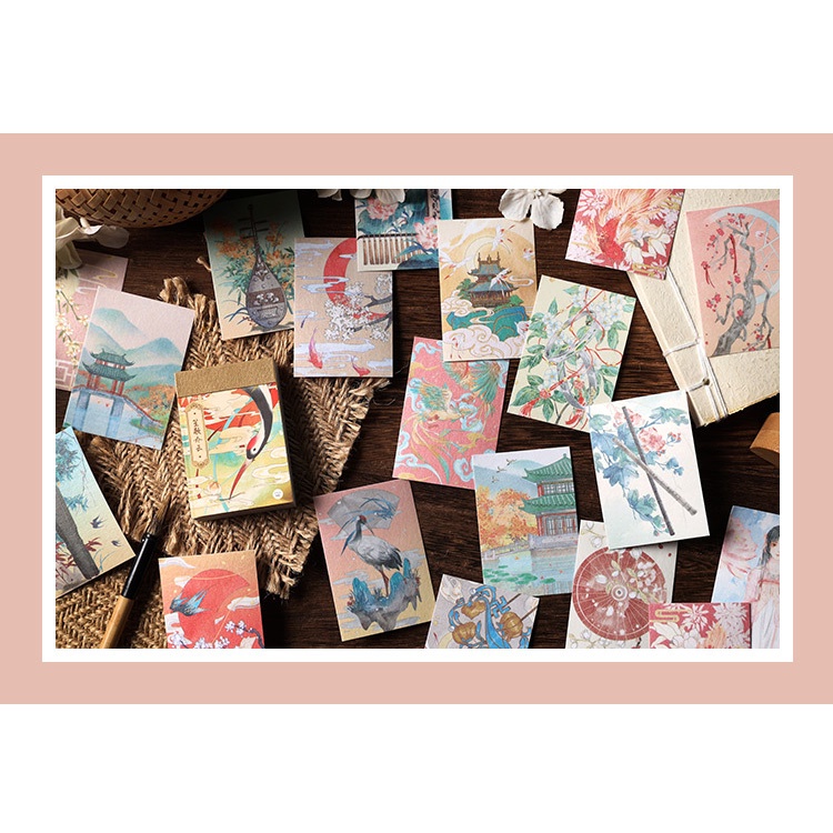Set Sticker Cổ Trang Mini 50 Tấm Dán Trang Trí Vật Dụng Bullet Journal Sổ Tay Nhật Ký ST78