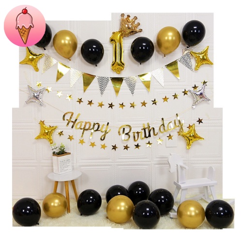 Dây Chữ Happy Birthday Ép Kim Cao Cấp Trang Trí Tiệc Sinh Nhật Phong Cách Hiện Đại - Kem Shop K10