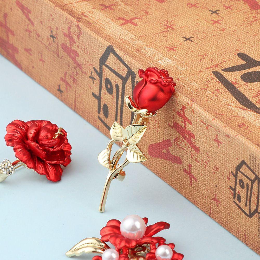 Trâm Cài Áo Hình Hoa Hồng Đỏ Thời Trang Dành Cho Nữ