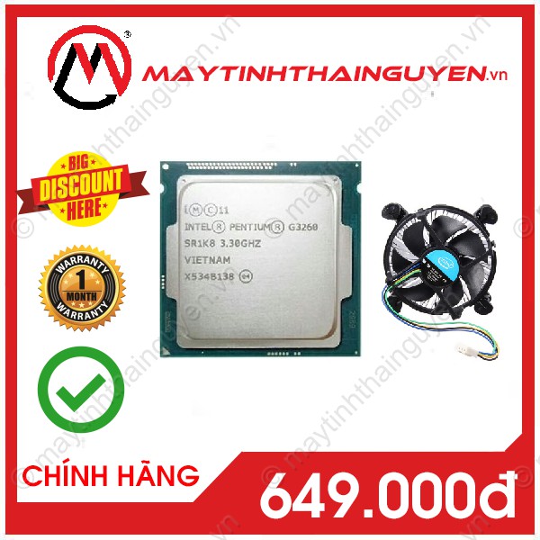 [Mã ELCLXU8 hoàn 150k xu đơn 500k] ✅CPU Intel® Pentium® Processor G3260 | CPU Pentium G3260 Socket 1150 (Qua sử dụng) | BigBuy360 - bigbuy360.vn